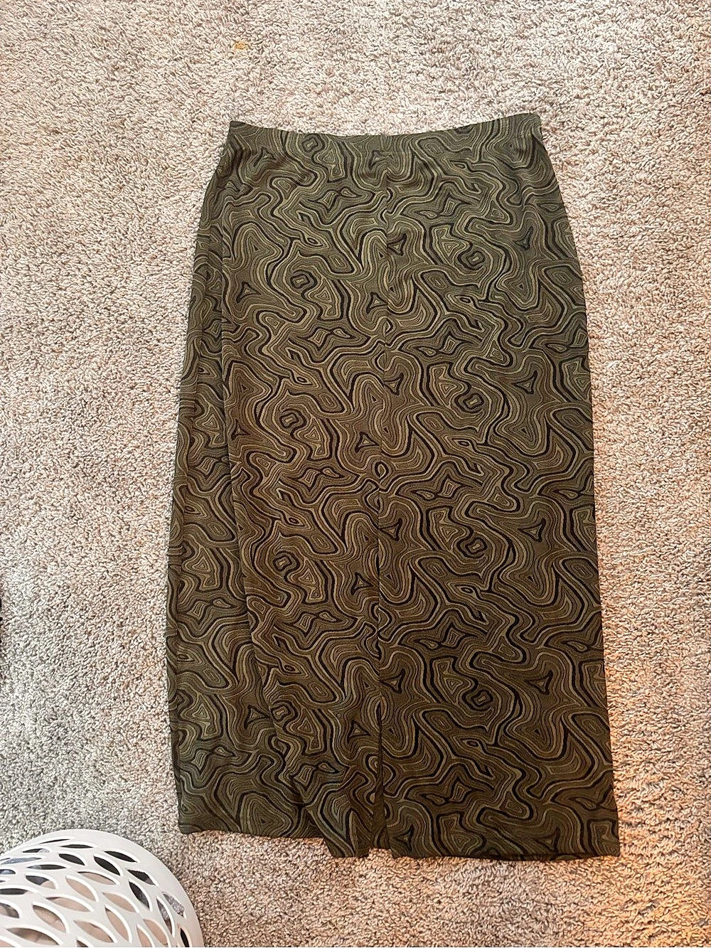 kathy ireland Abstract Midi Skirt Green & Black